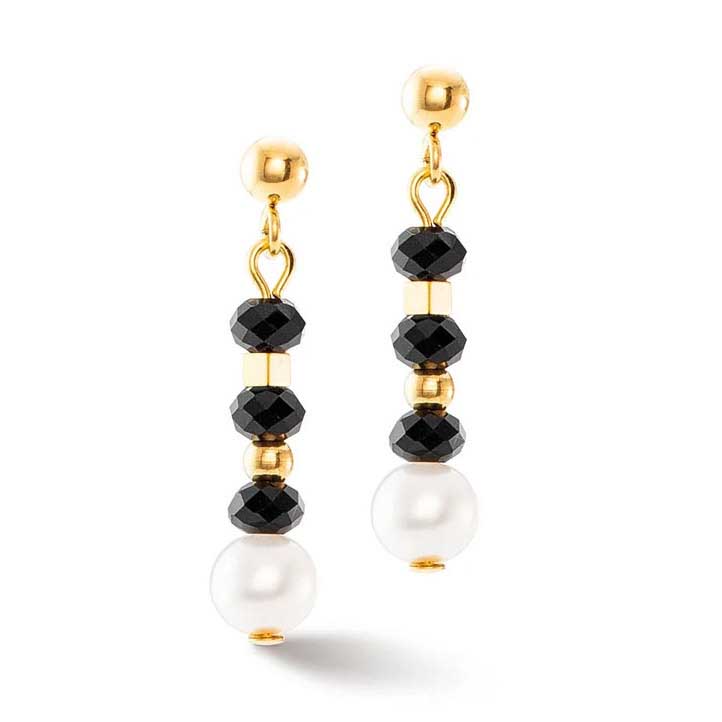 Coeur de Lion Mystic Black Crystal Pearl Earrings